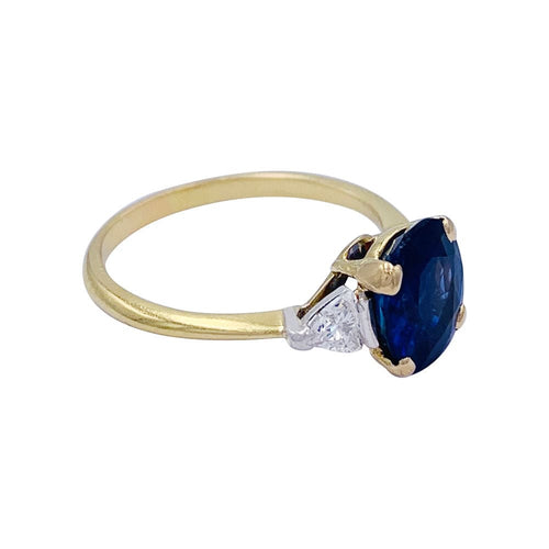 Bague 54 Bague saphir ovale, diamants troïdas. 58 Facettes 32438