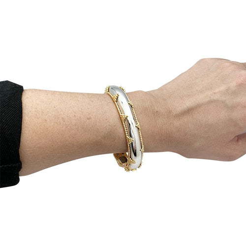 Bracelet Bracelet A.Reza en or blanc et or jaune. 58 Facettes 30723