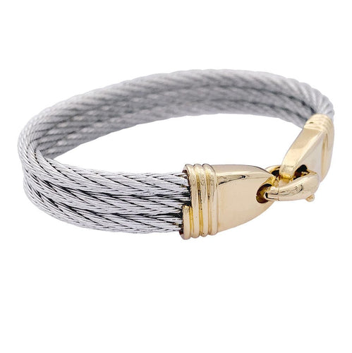Bracelet Bracelet vintage Fred "Force 10" or et acier. 58 Facettes 33491