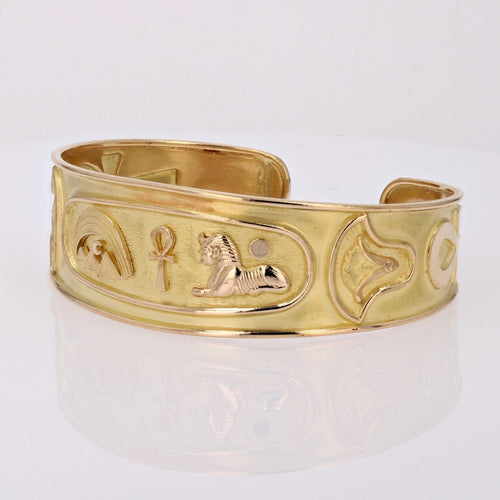 Bracelet Bracelet jonc or motifs égyptiens 58 Facettes CVBBR46