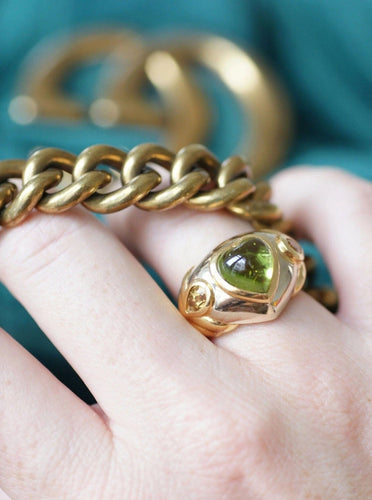 Bague Bague boule coeur péridot et citrines 58 Facettes