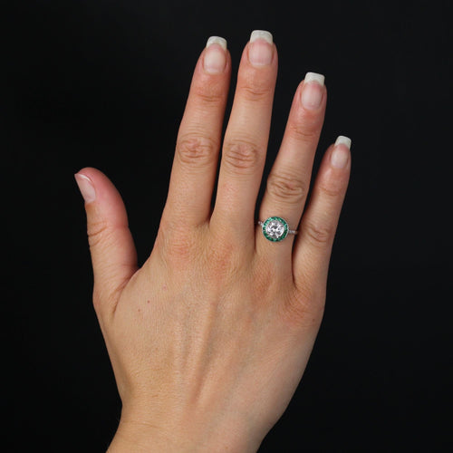 Bague 52 Bague diamants et émeraudes calibrées 58 Facettes 23-211