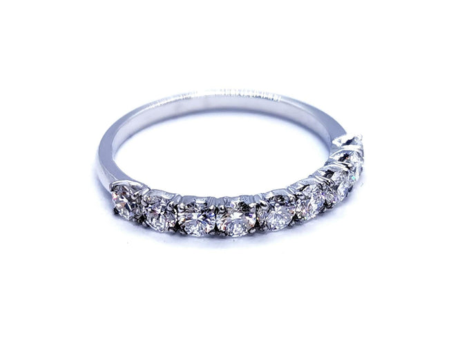 Bague 53 Bague Alliance Or blanc Diamant 58 Facettes 578779RV