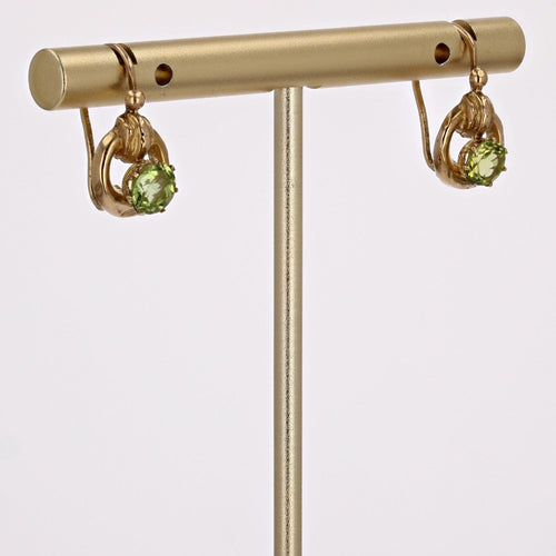 Boucles d'oreilles Dormeuses or jaune et péridots 58 Facettes 15-116