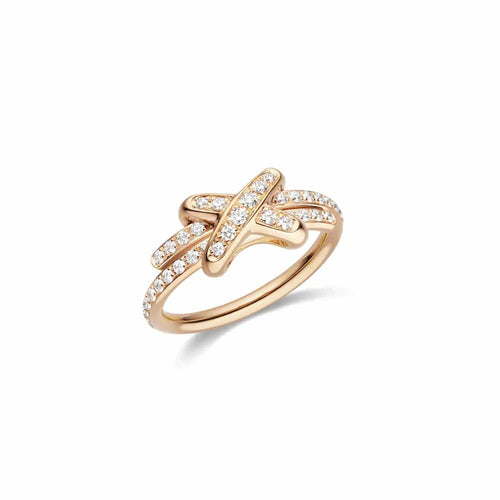 Bague CHAUMET -  Bague "Liens" Or rose Diamants 58 Facettes 082179