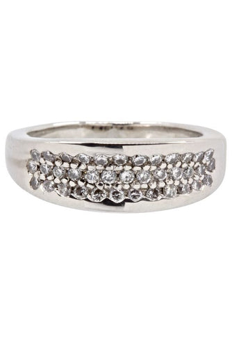 Bague 51 BAGUE MODERNE PAVAGE DIAMANTS 58 Facettes 039321