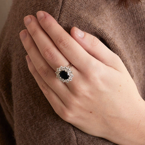 Bague 52 Bague Marguerite Saphir 12 Diamants 58 Facettes