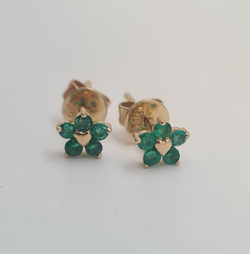 Boucles d'oreilles Boucles d'oreilles or jaune émeraudes 58 Facettes