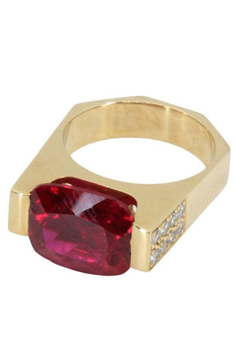 Bague 51 BAGUE DE CRÉATEUR RUBIS ET DIAMANTS 58 Facettes 049491