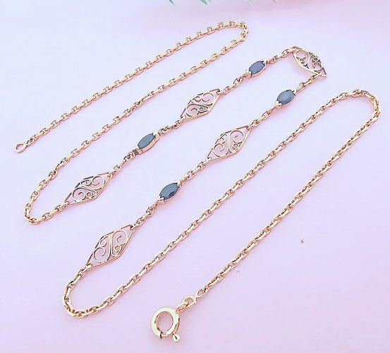 Collier Collier filigrane Saphirs Or Jaune 58 Facettes AA 1582