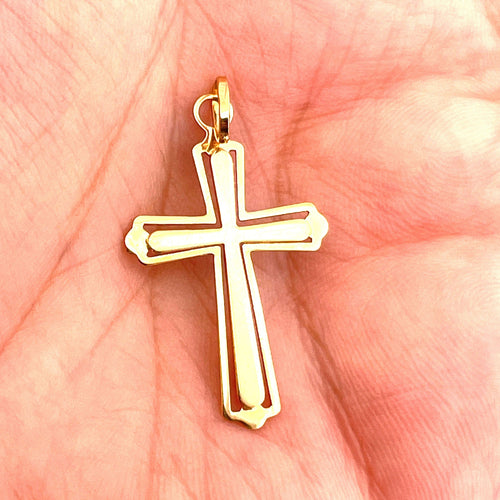Pendentif Pendentif croix ajourée or jaune 58 Facettes