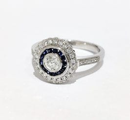 Bague 54 Bague style art déco saphirs et diamants 58 Facettes 1-847/2