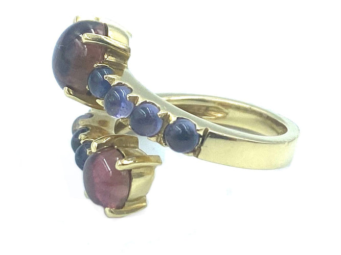 Bague BUCHERER. Bague Toi & Moi iolites et tourmalines 58 Facettes