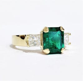 Bague 54 Bague Or jaune Emeraude Diamants 58 Facettes 1-981/1
