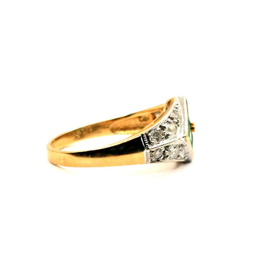 Bague 50 Bague Art Déco diamants et émeraudes 58 Facettes 3712
