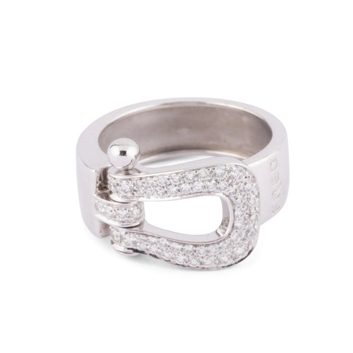 Bague Bague Fred "Force 10" or gris et diamants 58 Facettes