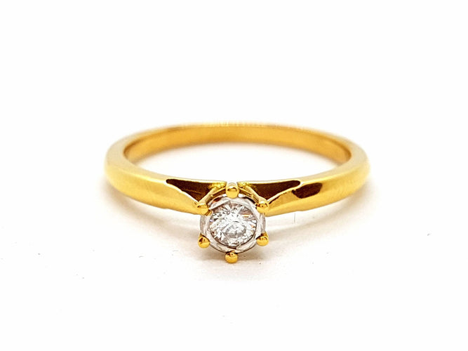 Bague 53 Bague Solitaire Or jaune Diamant 58 Facettes 06338CD