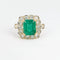 Bague Bague marguerite émeraude, diamants 58 Facettes 381
