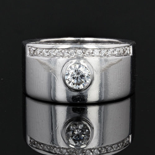 Bague 50 Bague or blanc diamants moderne 58 Facettes 22-242
