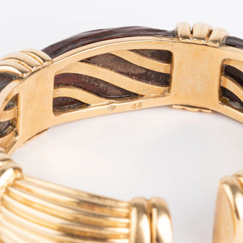 Bracelet Bracelet jonc OJ Perrin en or jaune et bois d'amourette 58 Facettes 0