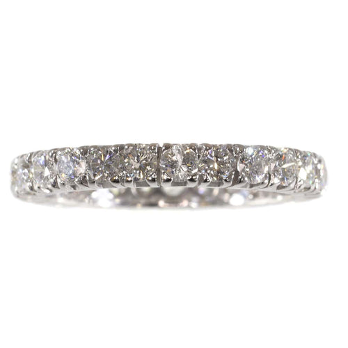 Bague 57 Alliance en or blanc, diamants 58 Facettes 12196-0004
