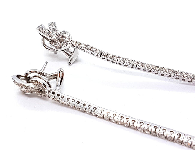 Boucles d'oreilles Boucles d'oreilles Pendants Or blanc Diamant 58 Facettes 06117CD