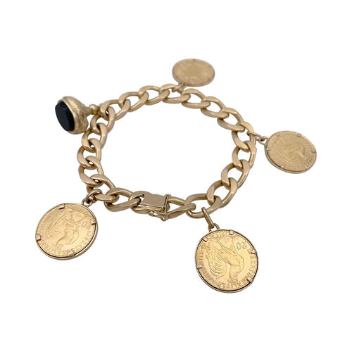 Bracelet Bracelet breloques pièces de monnaie et sceau. 58 Facettes 32210