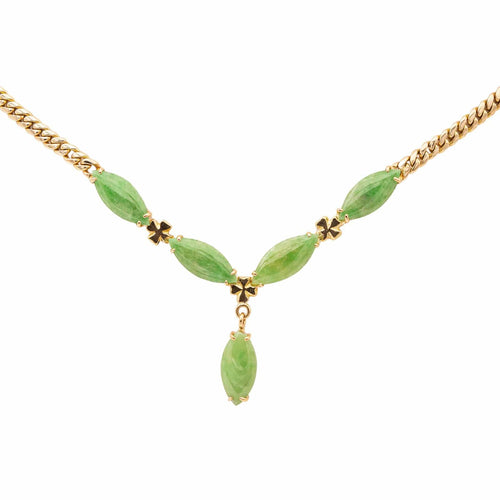 Collier Collier Maille gourmette Or jaune Jade Jadéite 58 Facettes 2432040CN