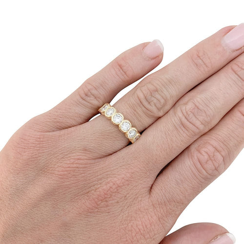 Bague 52 Alliance tour complet or jaune, diamants. 58 Facettes 31398