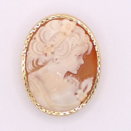 Broche Broche camée or jaune sur coquillage 58 Facettes