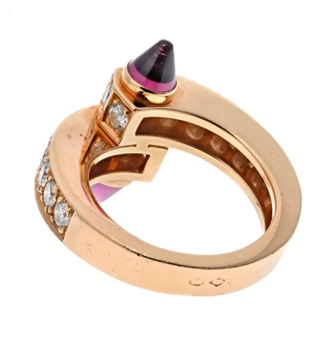 Bague 51 Cartier - Bague "Menotte" Or Rose, Diamants, Tourmalines Roses 58 Facettes