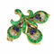Broche Broche Fleur de Lys Antique Français, Essence Verte Intense (émeraudes, saphirs, diamants) 58 Facettes 23167-0365