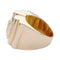 Bague 51 Bague Tank en or rose, platine, diamants et rubis. 58 Facettes 32052