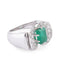 Bague Bague Art Déco Emeraude, Diamants, Or Gris & Platine 58 Facettes 1