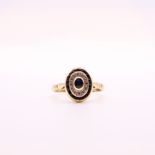 Bague Bague Or jaune Saphirs et Diamants 58 Facettes