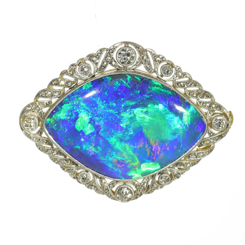 Broche broche Belle Epoque opale noire 58 Facettes 23226-0435