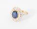 Bague Bague marguerite or jaune saphir et double entourage de diamants 58 Facettes