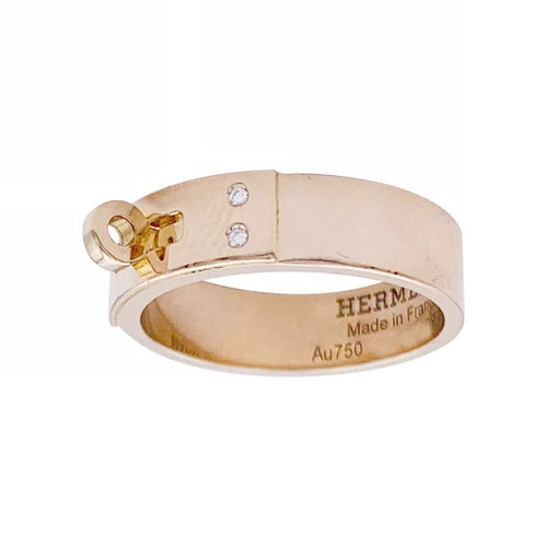Bague 50 Bague Hermès, "Kelly", or rose, diamants. 58 Facettes 32789