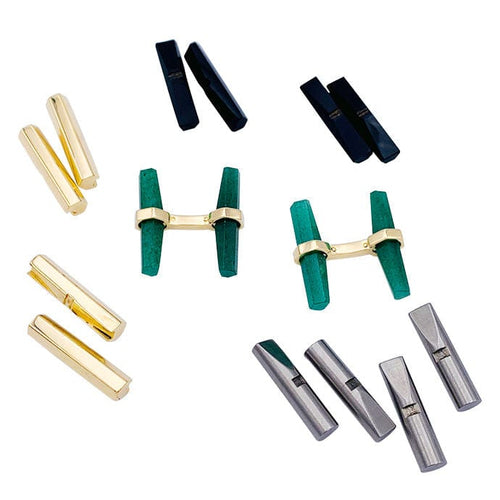Boutons de manchette Boutons de manchette Cartier en or jaune, acier, onyx et aventurine. 58 Facettes 32495