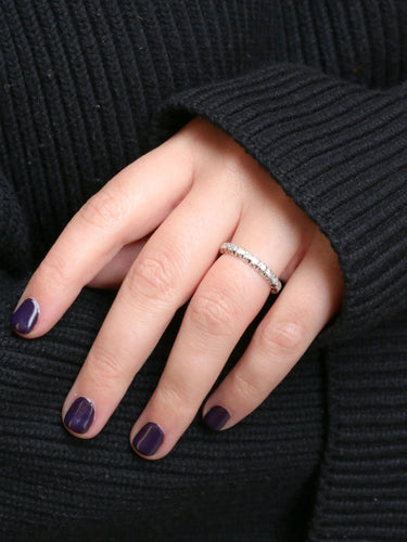 Bague Alliance américaine en or blanc et diamants 58 Facettes J69