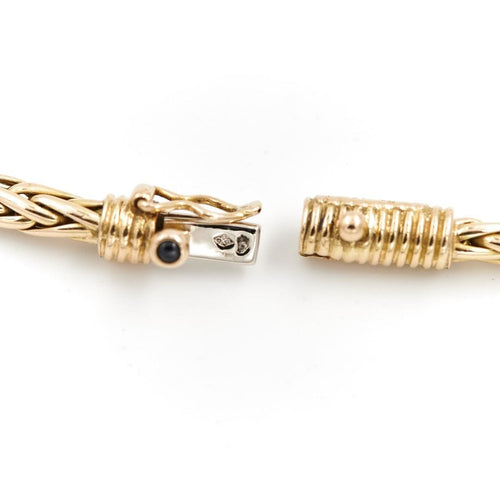 Collier Caplain Saint André Collier Maille palmier Or jaune Saphir 58 Facettes 1913087CN