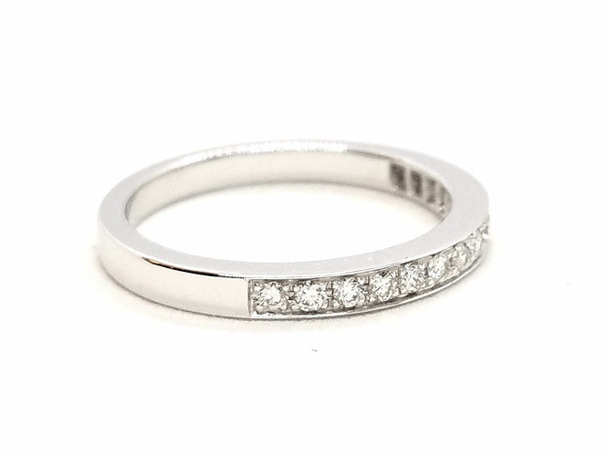 Bague 53 Bague Demie alliance Or blanc Diamant 58 Facettes 578766RV