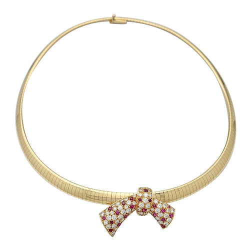 Collier Collier transformable Van Cleef & Arpels, or jaune, rubis, diamants. 58 Facettes 32011