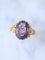 Bague Bague Victorienne intaille fleur améthyste et diamants sur or 58 Facettes