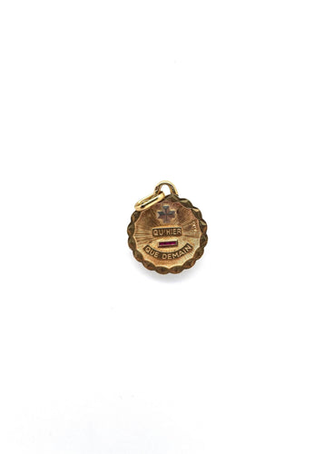 Pendentif AUGIS - Médaille d'amour or jaune bordure torsadée 58 Facettes