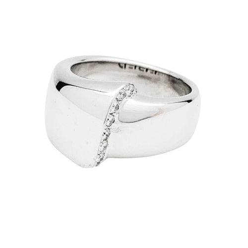 Bague 54 Bague Fred "Ruban" or blanc et diamants. 58 Facettes 30911