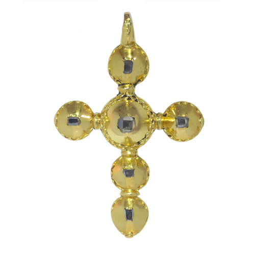 Pendentif Croix baroque diamants taillés en rose 58 Facettes 23096-0089
