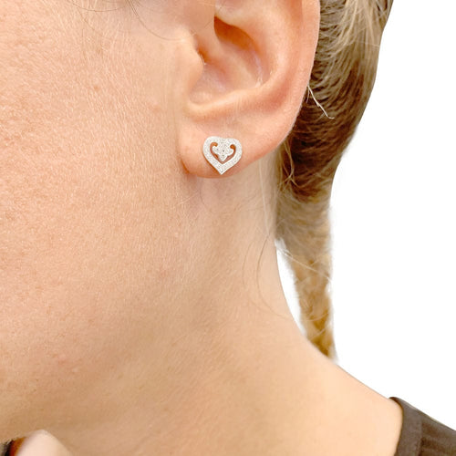 Boucles d'oreilles Puces d'oreilles O.J Perrin, "Légendes", or blanc, diamants. 58 Facettes 32968