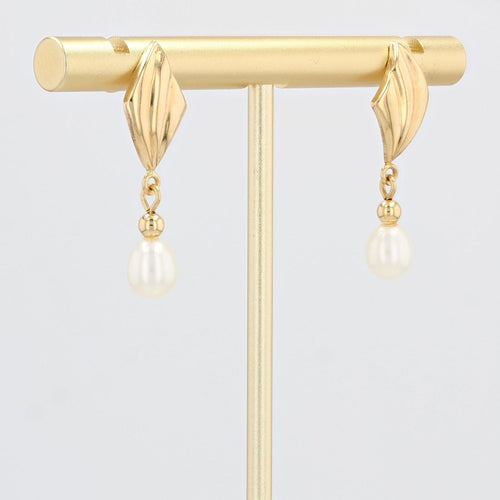 Boucles d'oreilles Boucles d'oreilles pendantes or jaune perle 58 Facettes 19-456A