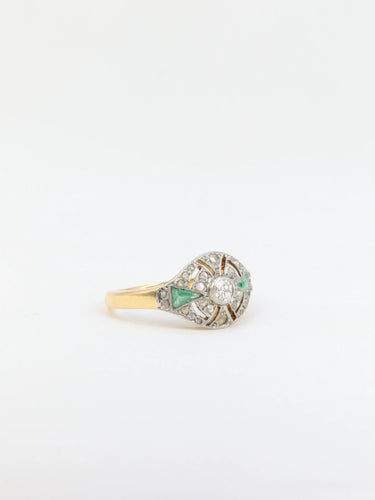 Bague Bague Art Déco Diamants et Emeraudes 58 Facettes 118
